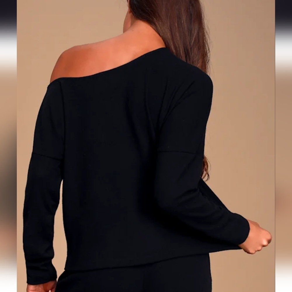 Lulu's Black Ribbed Long Sleeve Sweater - Picture 2 of 13